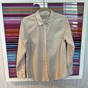 Outerknown Marlow Collared Long Sleeve Shirt in Salt, Size Small